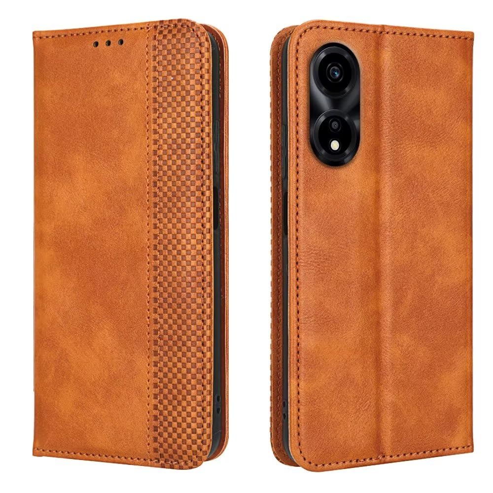 WBWONE Leather Folio Cover per OPPO A58 4G, Trifoglio Fortunato Custodia in Pelle PU Magnetica Libro Flip Portafoglio Case con [Funzione Stand]. Blu