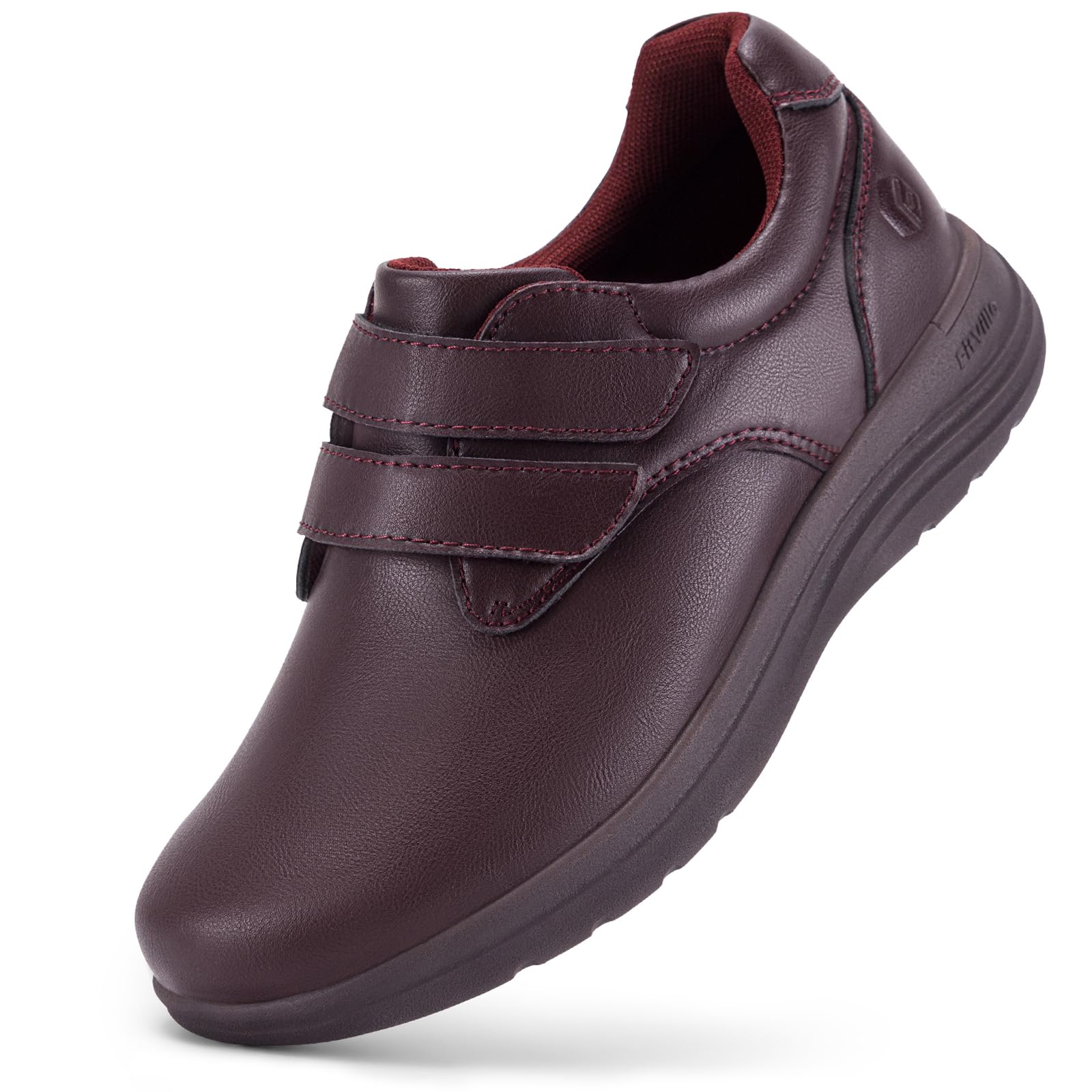 FitVille Scarpe Diabetici Donna Pelle Pianta Larga Scarpe Ortopediche Strappo Scarpe Comode da Passeggio pour Piedi Sensibili Piedi Gonfi