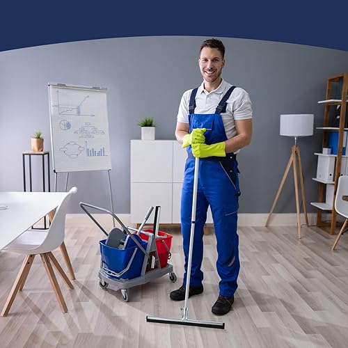 Miniatura 6 de Lasnten 2 piezas de doble rasqueta de espuma de musgo para piso doble escoba doméstica resistente, hoja de espuma EVA, limpiaparabrisas de piso