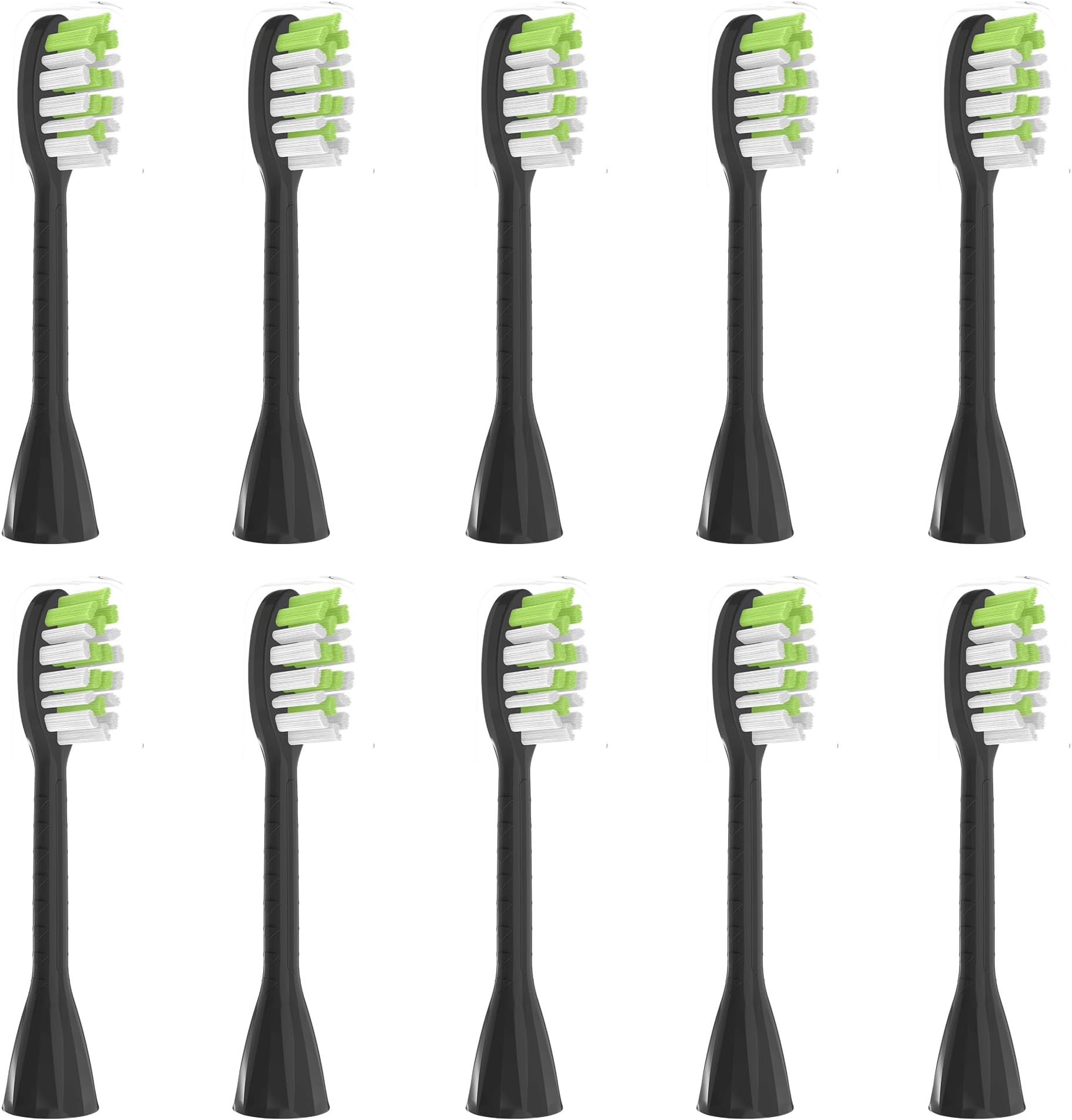 Replacement Toothbrush Heads Compatible with Philips Sonicare One Electric Toothbrush，Brush Head 10 Pack for HY1100 for HY1200 for BH1022，Black