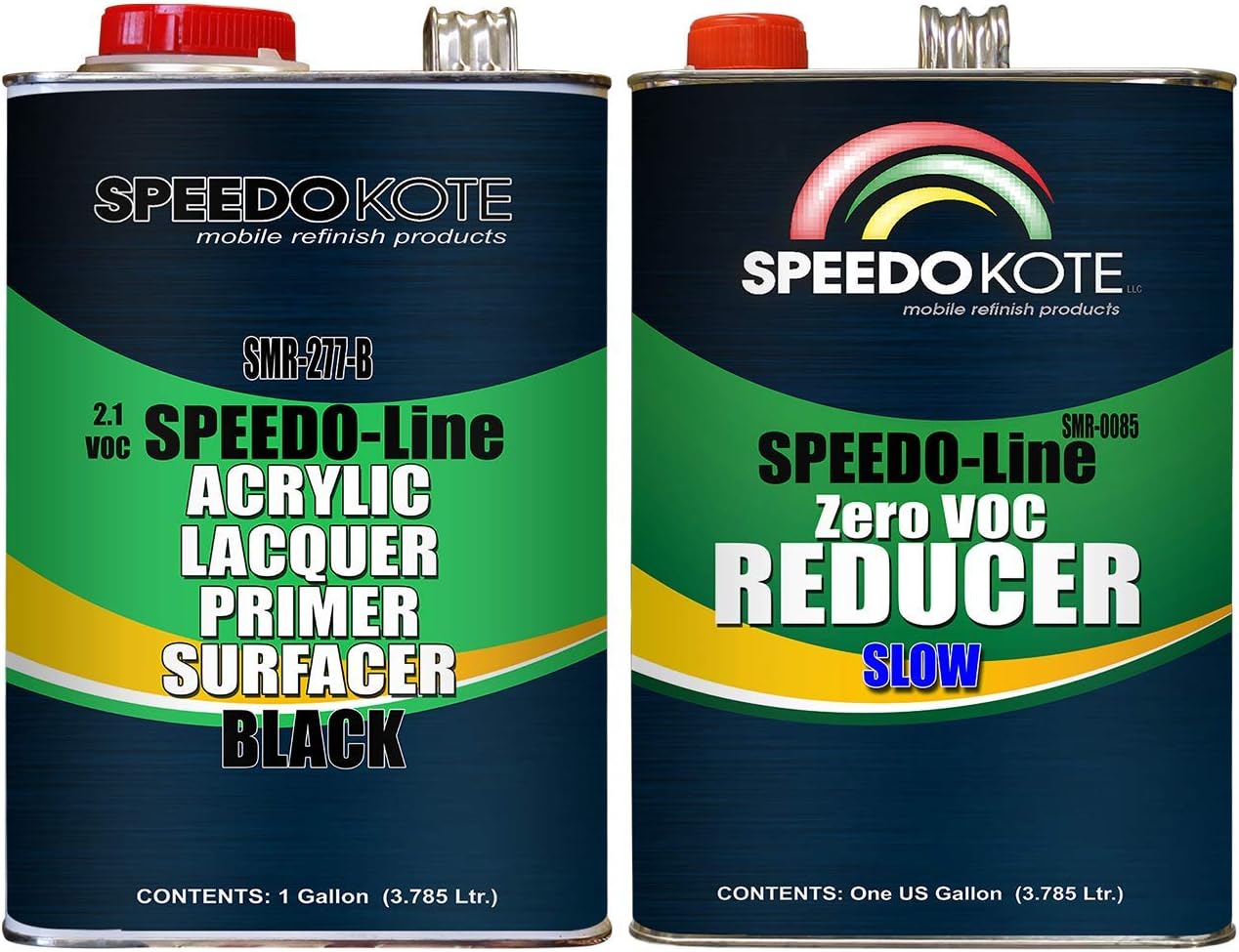 Speedokote 2.1 voc Acrylic Lacquer Primer Black 2 gal. kit Hot Temp Reducer SMR-277-B/0085