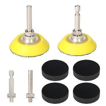 2 Inch 50mm Hook and Loop Sanding Pad for Sanding Discs with 1/4 inches Shank Drill Attachment and Soft Foam Layer Buffering Pad