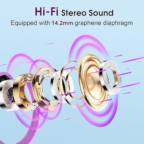 Miniatura 60 de Auriculares inalámbricos 75 horas Bluetooth 5.4 para deporte, auriculares Bluetooth 2025 con graves profundos, cancelación de ruido con micrófono,