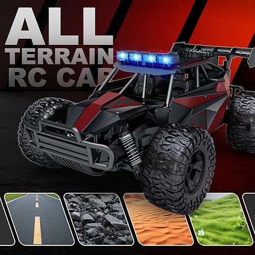 Miniatura 3 de Auto a control remoto, 20.5 mih de alta velocidad a escala 112 todoterreno con luces LED, autos RC de 2.4 GHz con batería recargable, regalo ideal
