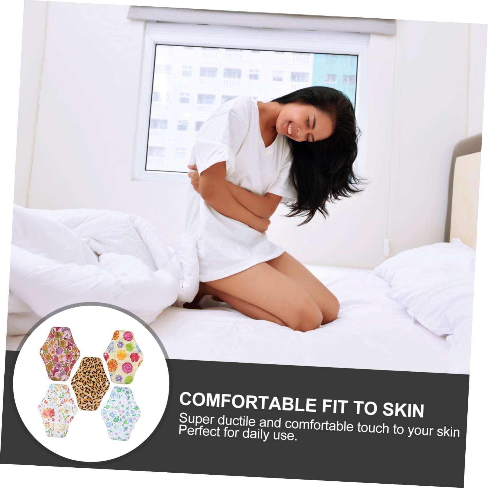 FOMIYES 10 Piezas compresas menstruales reutilizables compresas de tela cuecas menstruales almohadillas de tela de carbón de bambú compresas menstruales de tela toalla higiénica portátil