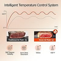 Vista 6 de Vexon Freidora de aire de 4.5 cuartos de galón, cocina compacta de aire caliente de 1200 W con ventana visible, cesta antiadherente, pantalla táctil