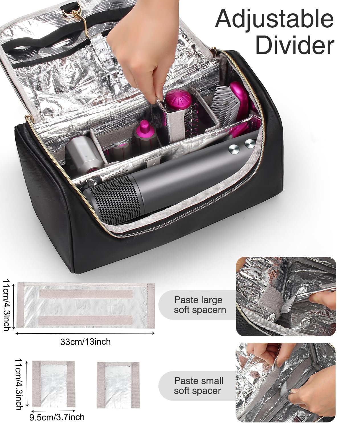 Hair Tools Travel Bag Large Capacity Wide-open Pouch, Hair Accessories Organizer for Flat Irons, Straighteners, Curling Iron,Travel Essentials for Women