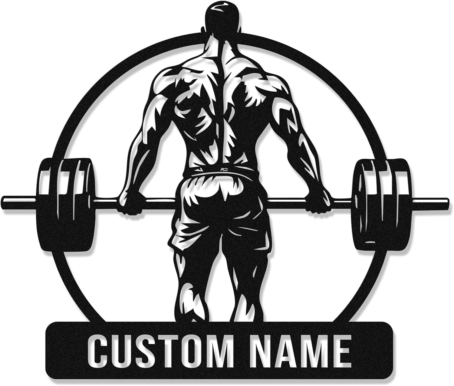Personalized Gym Metal Wall Art Custom Fitness Name Sign Weightlifting Workout Athlete Metal Wall Decor Gift for Home Gym (Style-6)