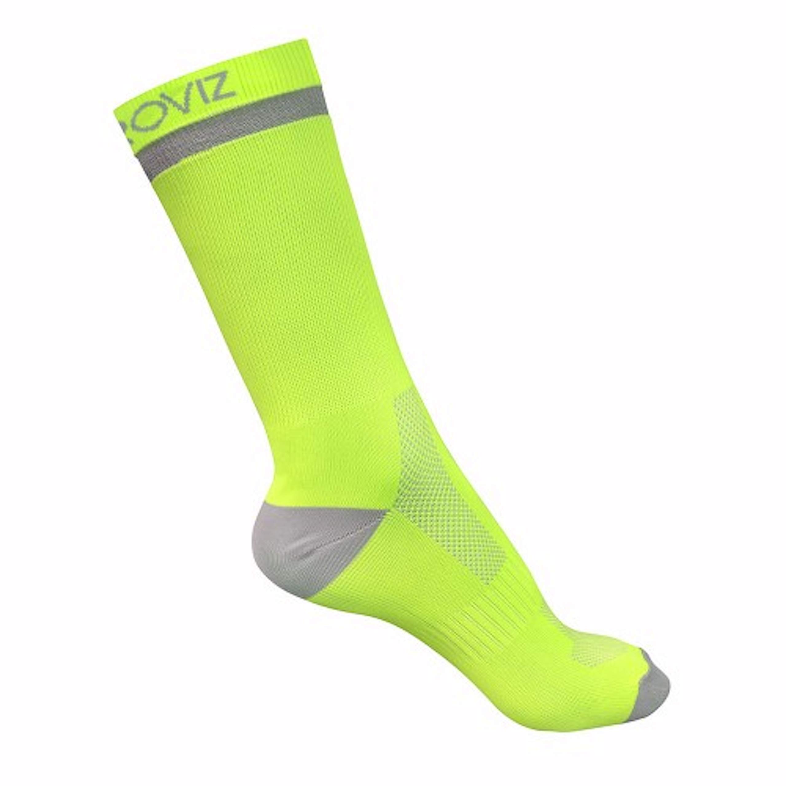 Proviz Adult Men's and Women's Classic Mid-Calf Airfoot Running Socks, Black/Yellow/Pink - yellow - Large