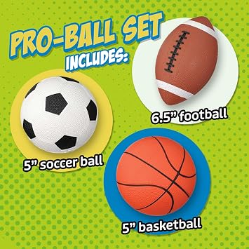 Toysmith Get Outside Go Toddler Sports Ball Set, Multicolor, 3 Pack