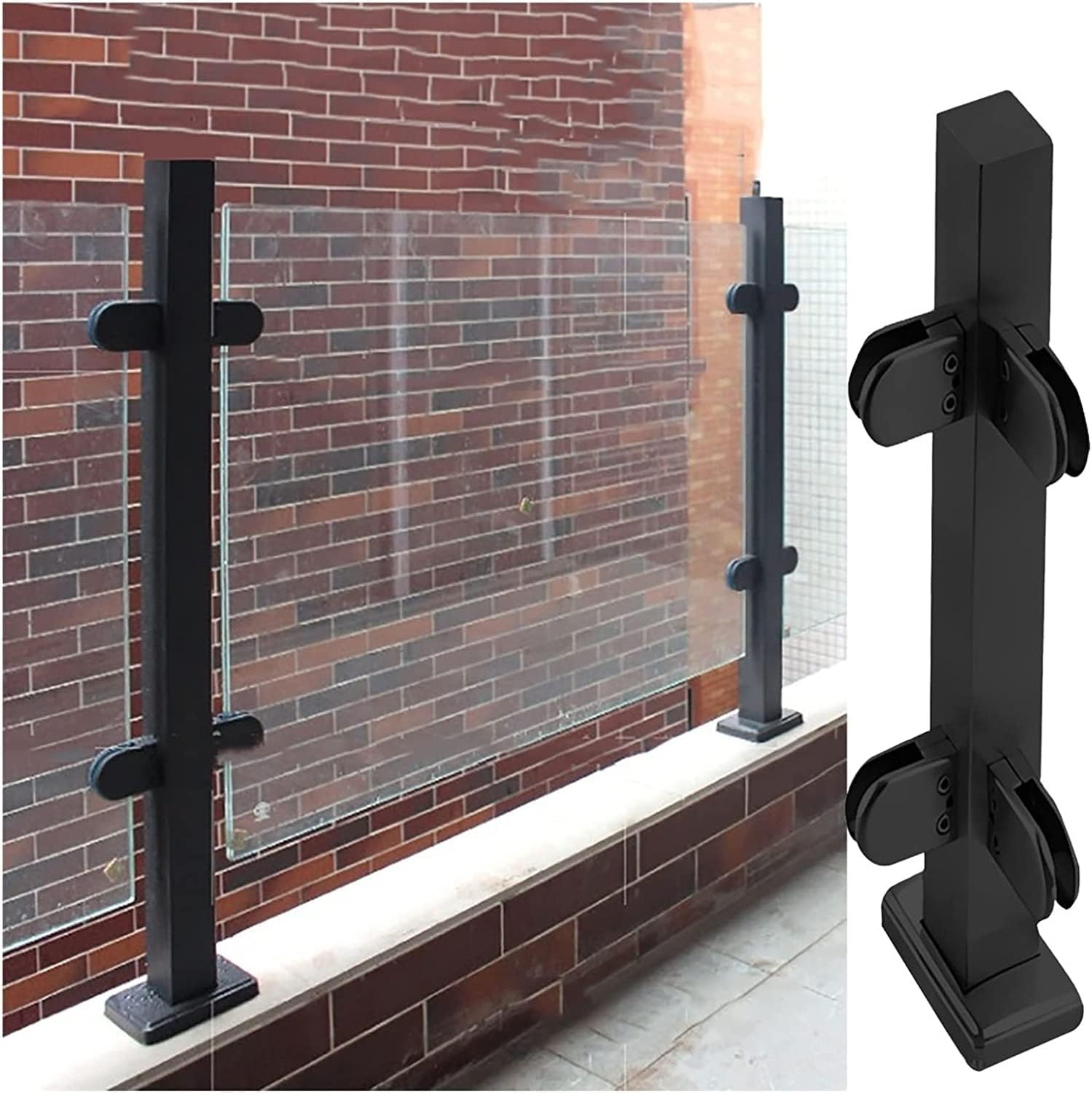 Palo ringhiera in acciaio inox 304 nero, 70 cm, resistente, per balcone, terrazza, piscina, giardino, angolo interno/esterno, palo ed elegante soluzione per recinzioni