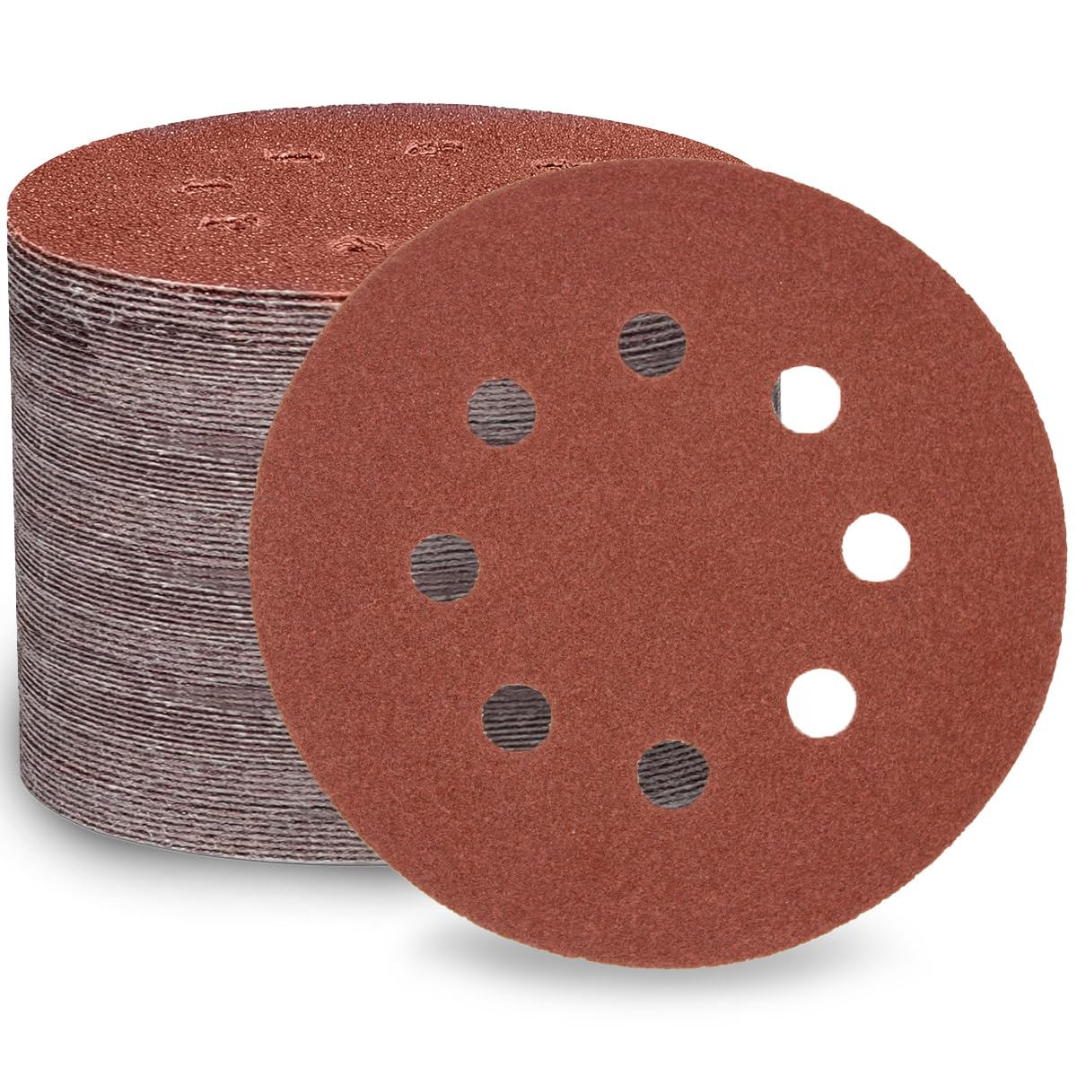 LESNIC 150 Körnung Schleifscheiben 100 Stück, 125mm 8 Löcher, 5 Zoll Klett-Schleifpapier Schleifscheiben mit Faserrückseite für Exzenterschleifer