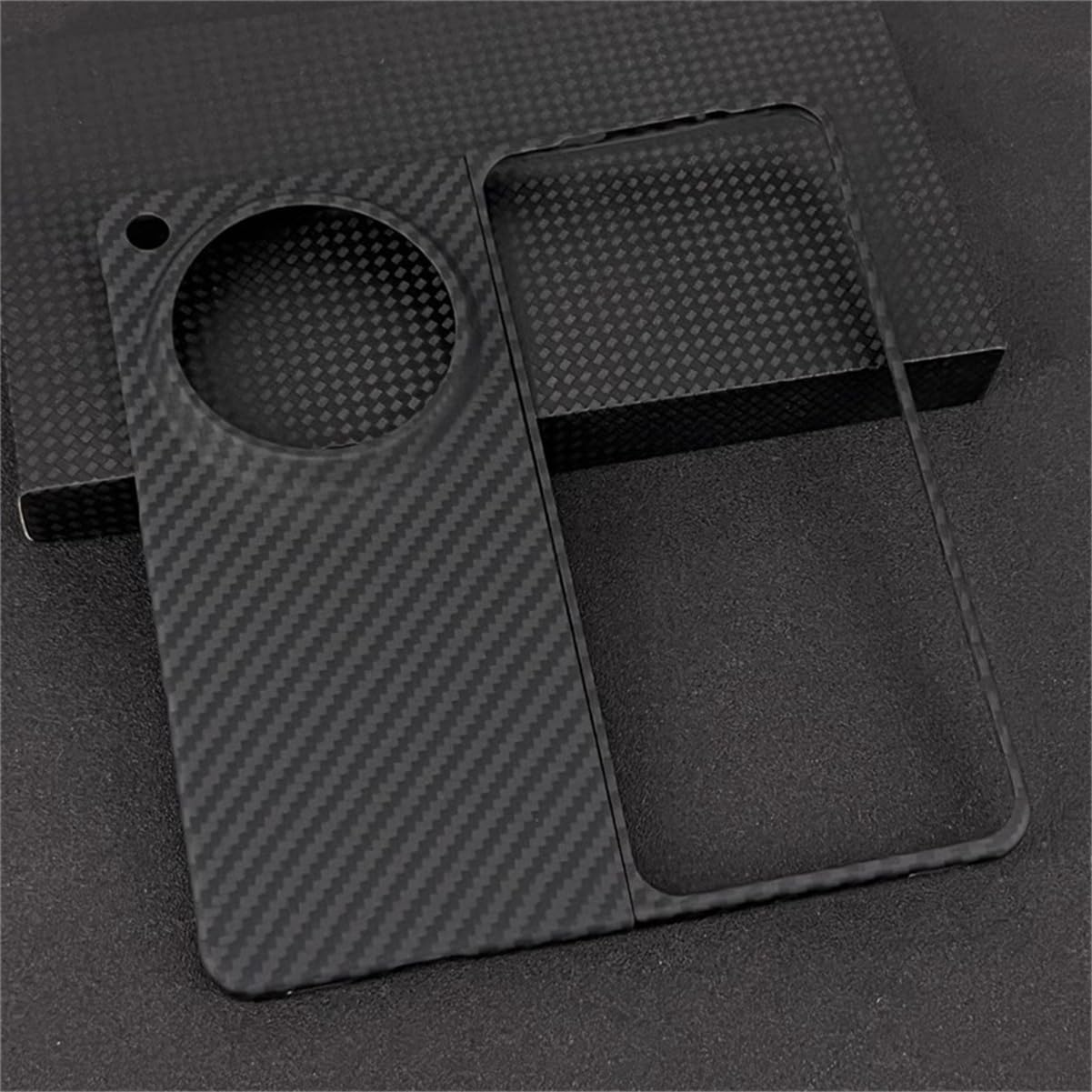 DAYJOY Aramid Fiber Case Compatible with Oppo Find N3 - Ultra Light Slim Genuine Real Hard Carbon Fiber hybird Protective case (Black-B)