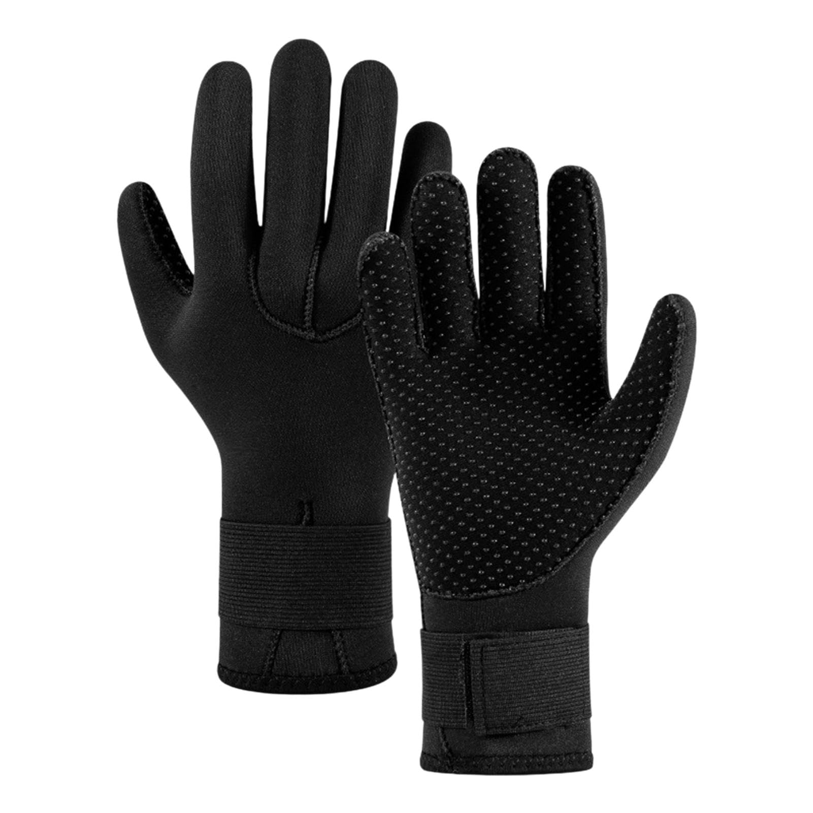 ZESHGON Swimming Gloves, 5mm Wetsuit Glove Neoprene Thermal with Adjustable Wristband, Anti-Slip Gloves for Snorkelling,Swim,Scuba Diving, Water Sports for Men Women(Black)