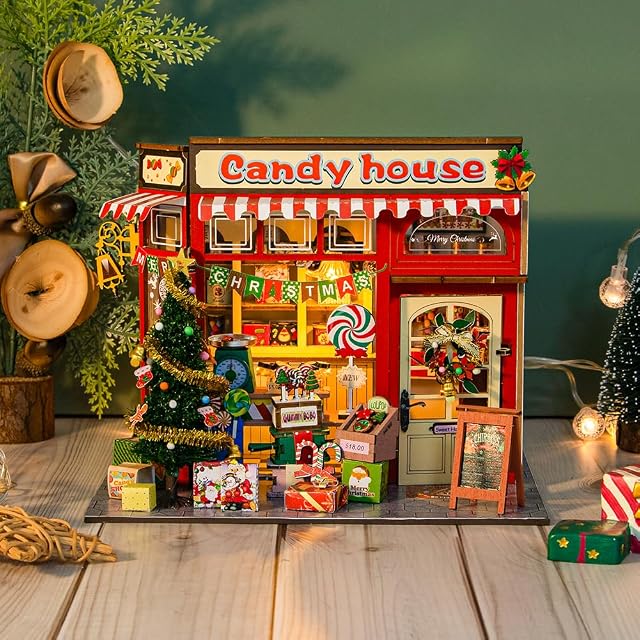 Foto 7 de 8 de TOPBSFARNY Casa de muñecas en miniatura con muebles y luces LED, casa de muñecas de madera 3D