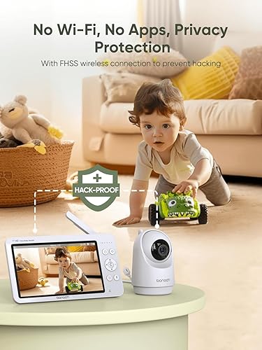 Miniatura 4 de bonoch 7" 720p HD Baby Monitor Parent Unit Reemplazo para BBM01BBM03BBM05, puerto tipo C, cámara no incluida