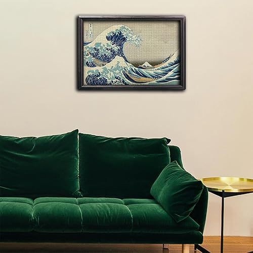 Miniatura 7 de Bristlegrass Rompecabezas de madera para adultos, 1000 piezas japonesas Ukiyo-e Katsushika Hokusaii, gran ola de Kanagawa, regalos de arte,