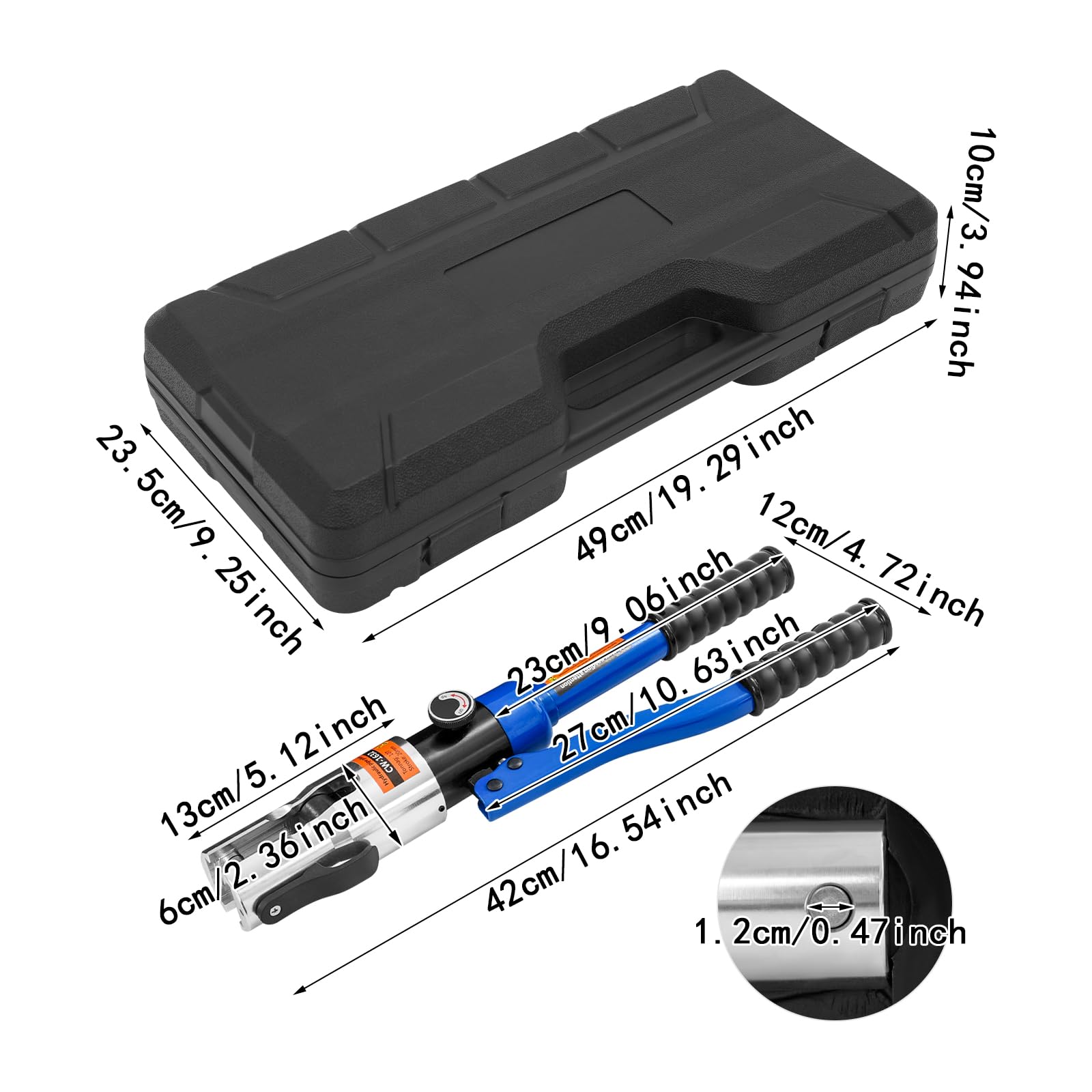 Pinza idraulica TH & M contorno M12/15/18/22/28+TH16/20/26/32 per tubi in alluminio, tubi in plastica, tubi PEX, tubi multistrato, estremità del cavo, connettori nudi e crimping esagonale