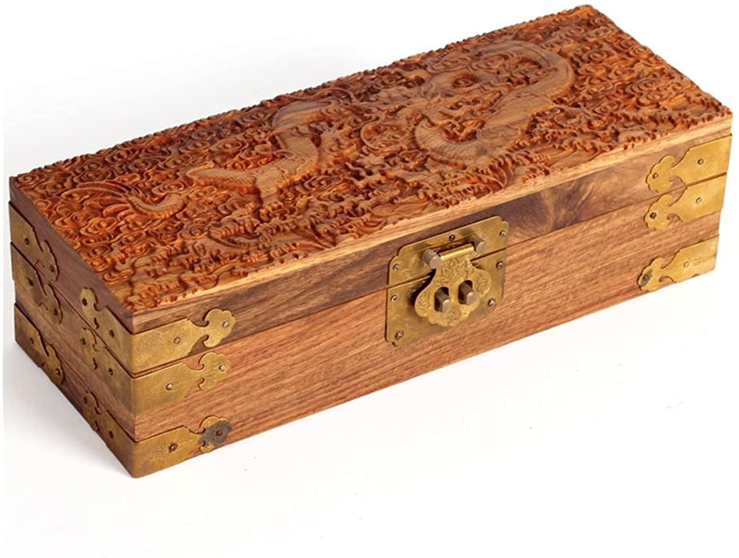 Joyero Vintage De Madera con Dragón Grabado, Joyero Vintage, Caja De Almacenamiento De Madera Maciza, Caja De Regalo De Boda Vintage