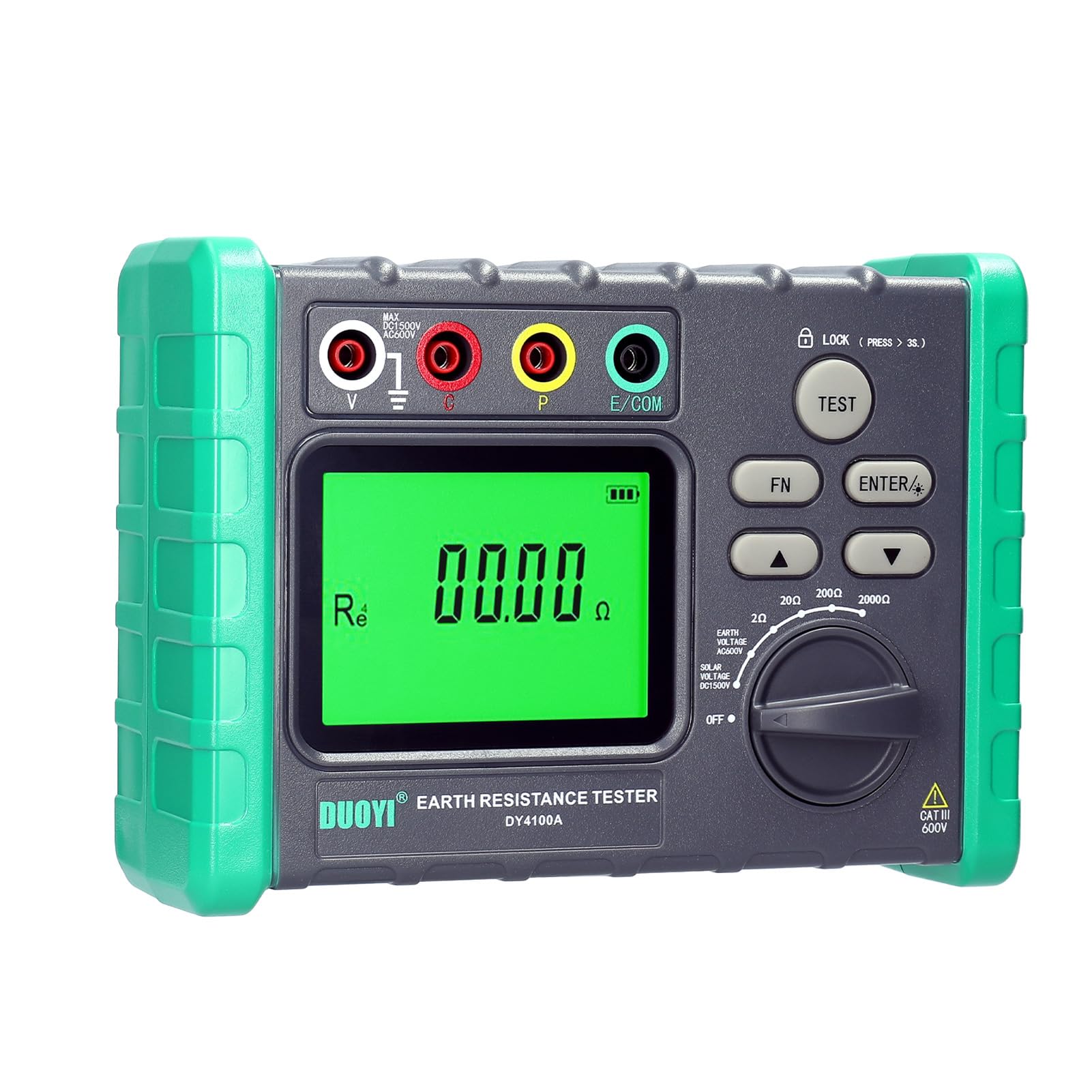 Medidor de Voltaje Megóhmetro Pantalla Digital Probador Resistente a la Conexión a Tierra Probador Antiinterferencias para Red Eléctrica, con Manual de Usuario para Ingenieros (DY-4100B)