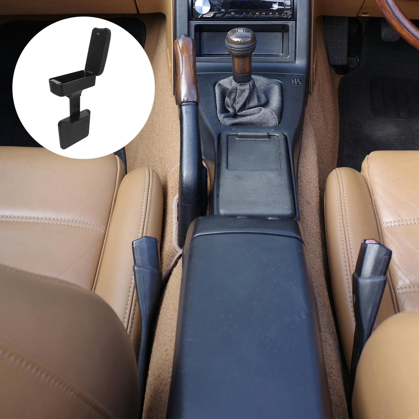 Car Armrest Storage Box in PU e Organizer Consolle Centrale con Poggiabraccio Comfort per Auto Scatola Portaoggetti Compatta per Viaggi e Uso Quotidiano