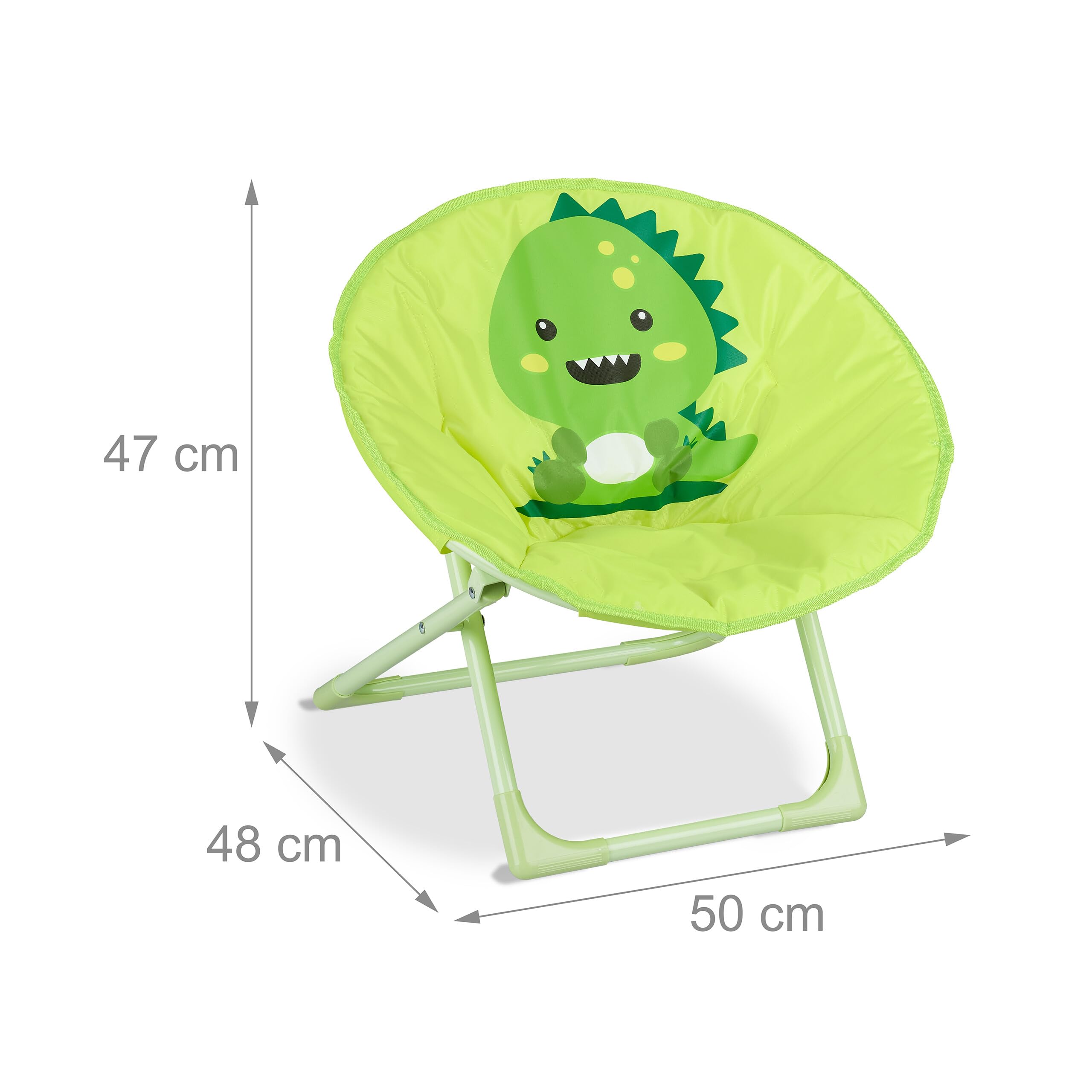 Relaxdays Chaise Lune pour Votre Enfant, Pliable, Unisexe, intérieur et extérieur, Fauteuil Pliable, Jaune, 48,5x51x48 cm