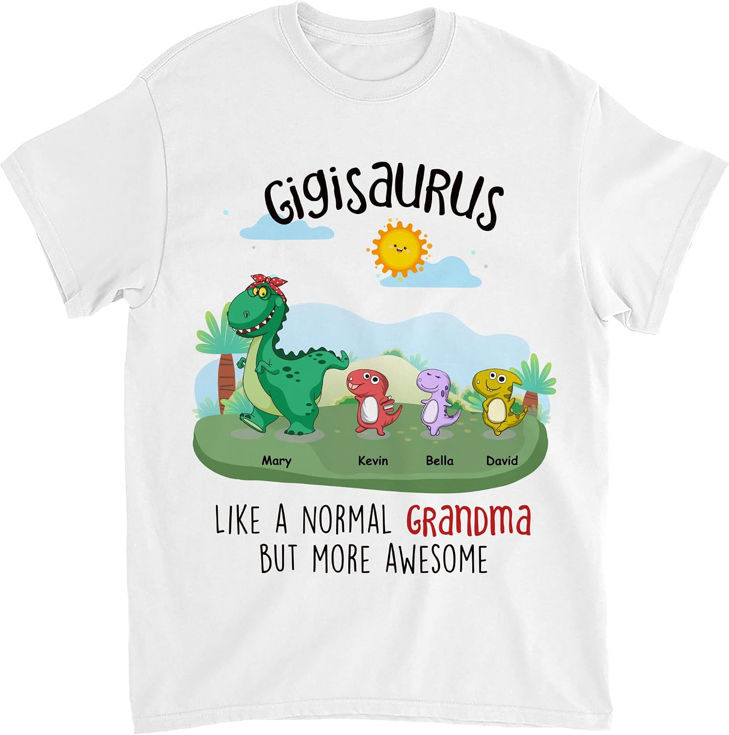 Gossby Personalized Custom Shirt - Like a Normal Grandma but More Awesome Personalized Grandma T Shirt with Grandkids N