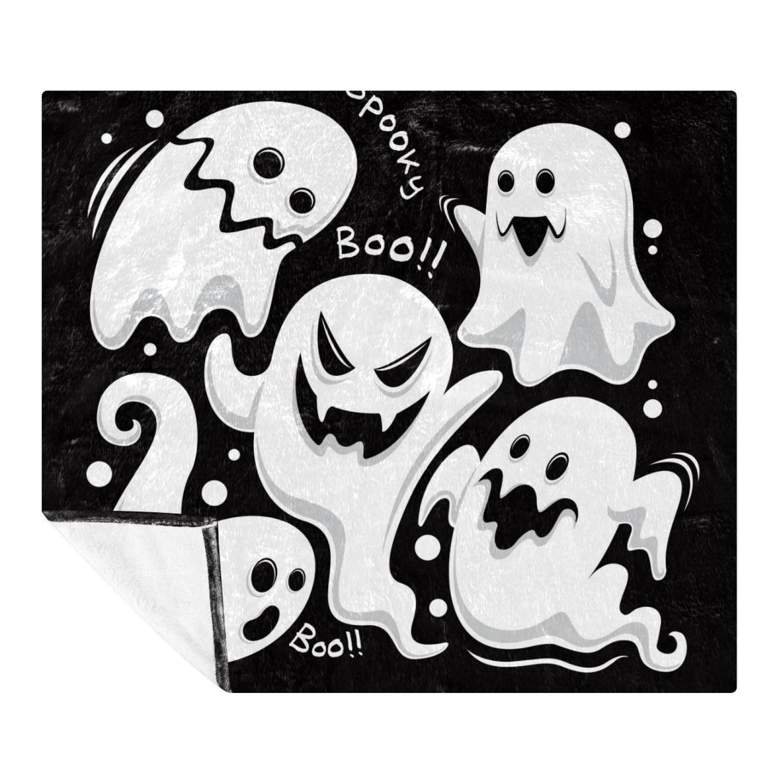 Couverture polaire microfibre légère et chaude motif fantôme d'Halloween