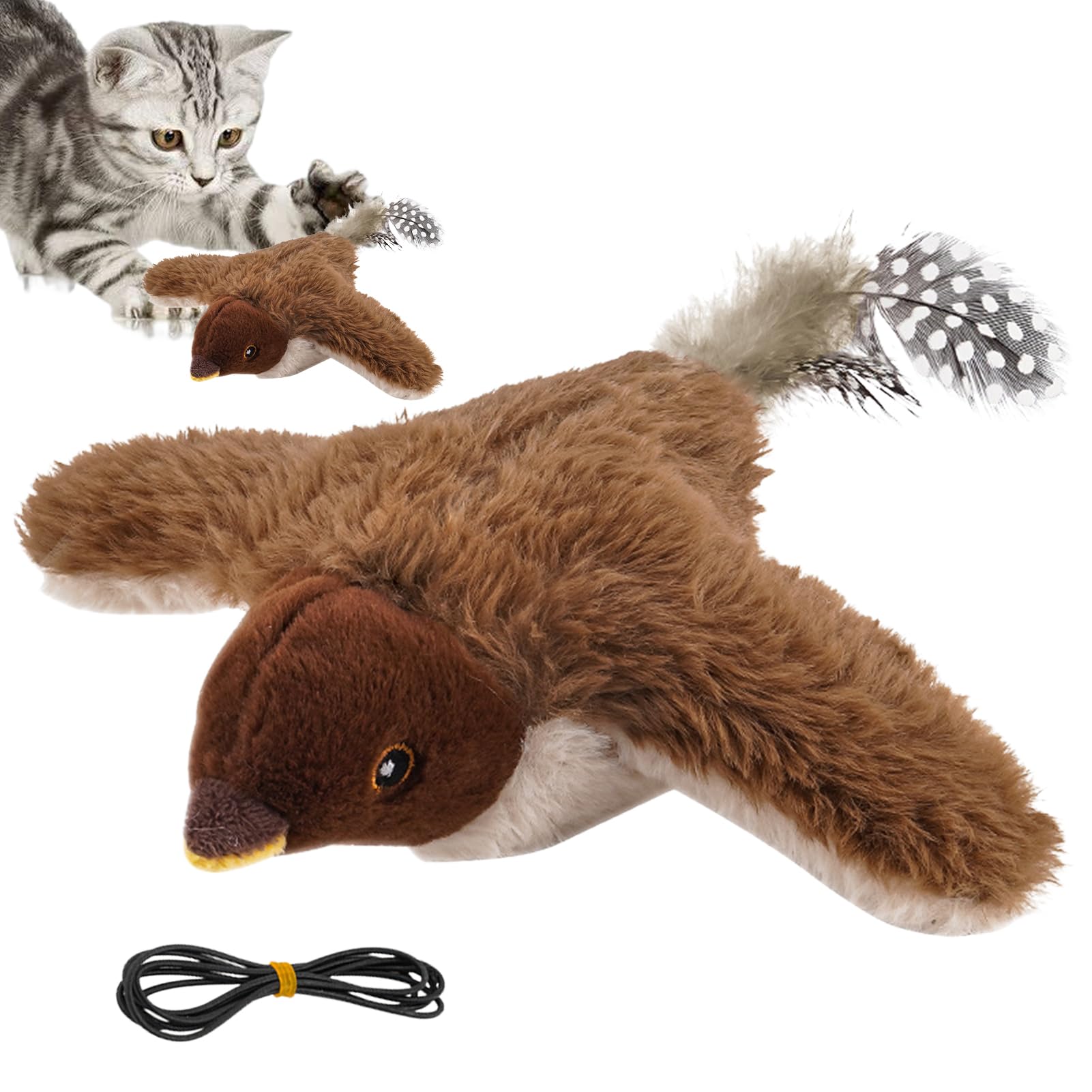 Juguete interactivo para gato y pájaro zwxqe con juego de latidos