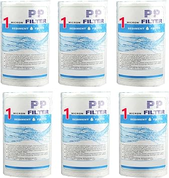 1/5 Micron Whole House Sediment Filters, Well Water 5 x 2.5 Water Filter, Under Sink Reverse Osmosis Water System6pcs1 micron