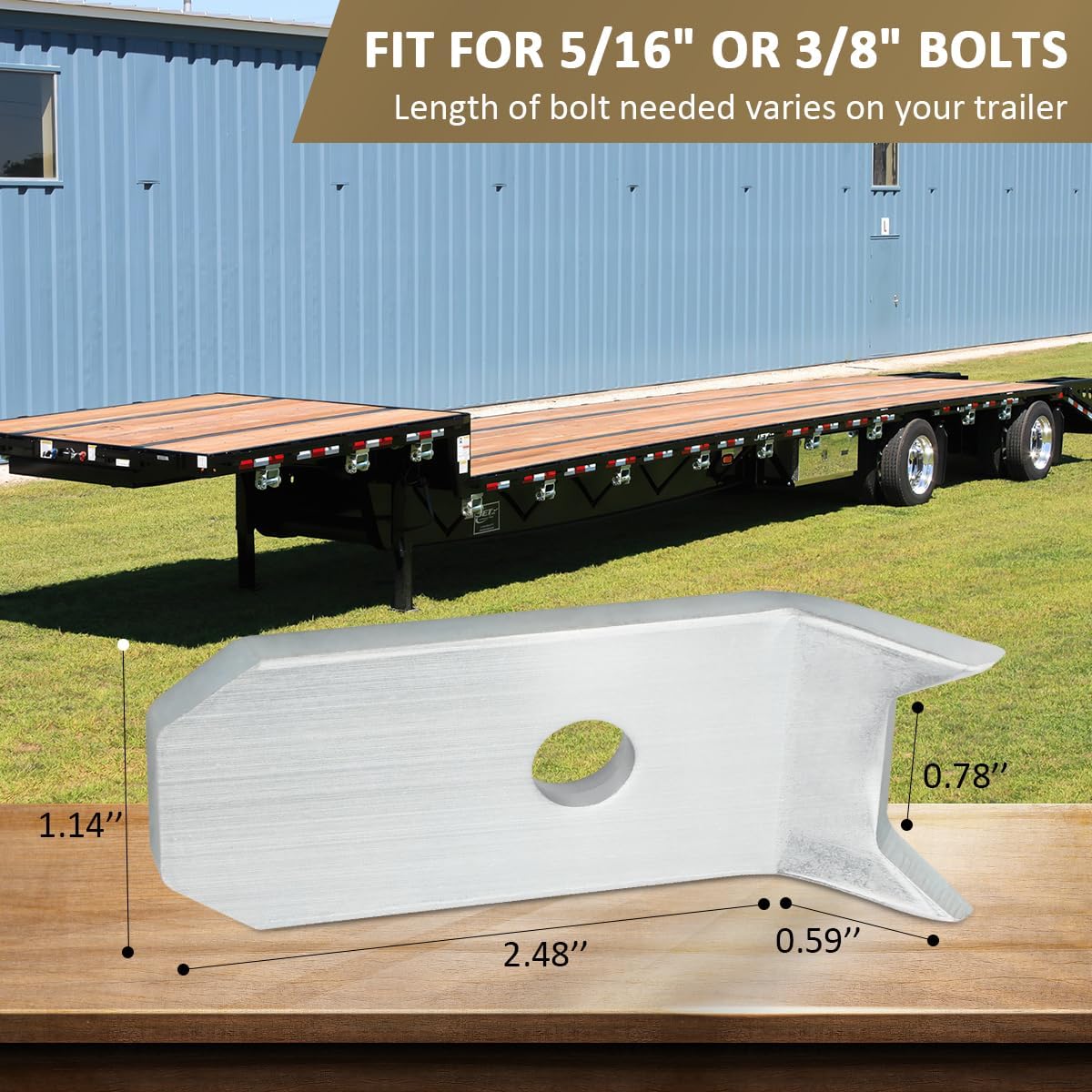 48pcs Trailer Floor Hold Down Clips Plated Steel Bearclaw for Trailer Floor, Wood Deck, Board, Decking 1/4" Plate Clips