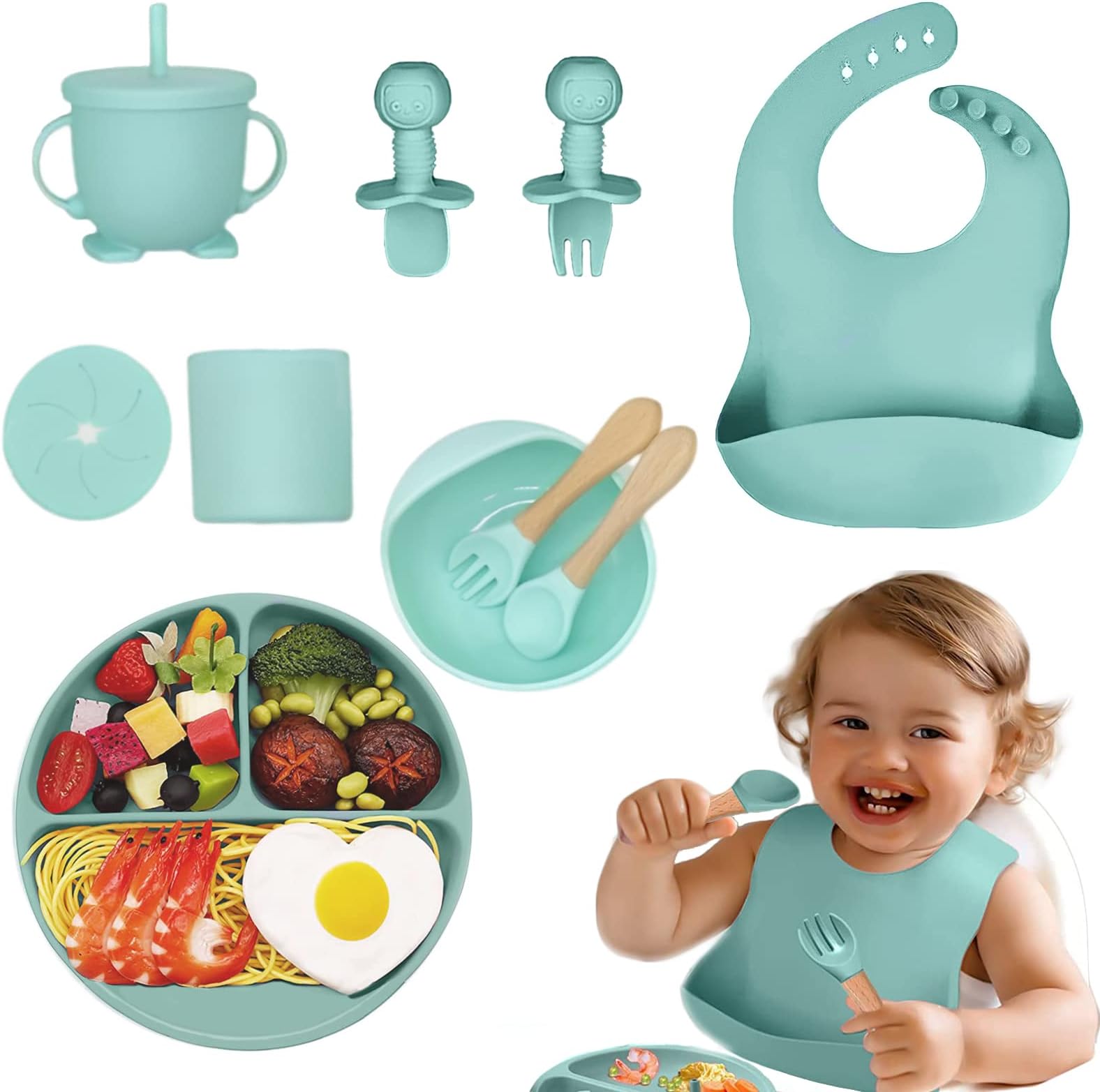 Juego Set De Vajilla Alimentacion Plato Cubierto Bebe Vaso