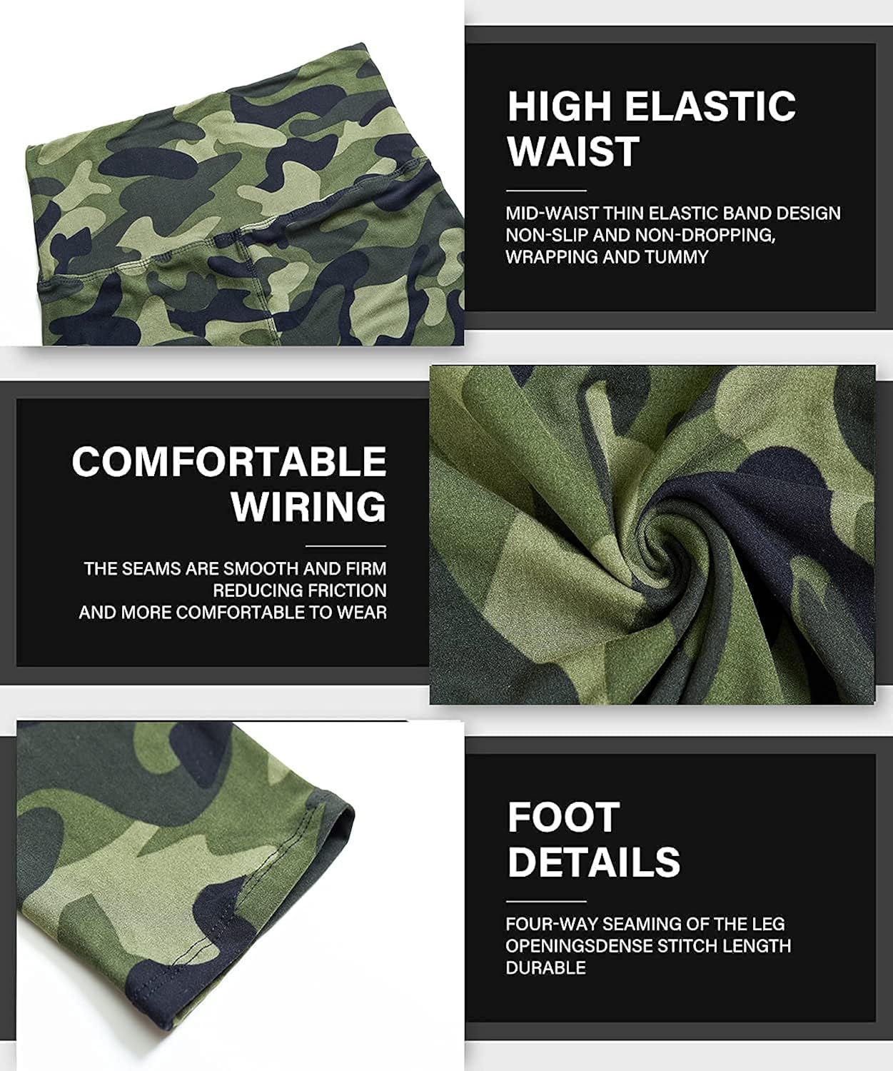 CAMPSNAIL High Waisted Leggings for Women - Buttery Soft Tummy Control Printed Capri Pants for Workout Yoga at  Women’s Clothing store