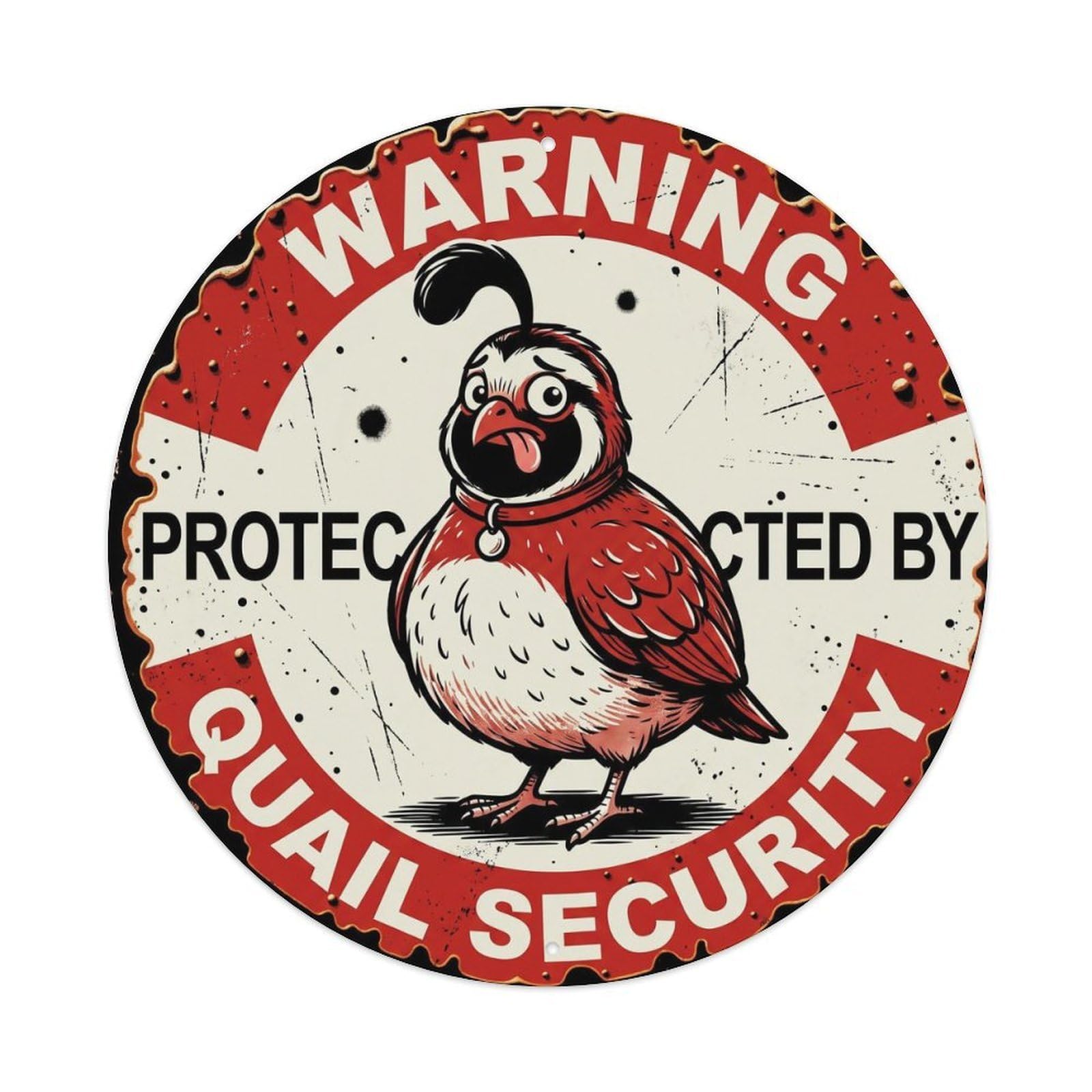 Tgrcjimh Style Metal Tin Sign Warning Protected By Quail Security Vintage