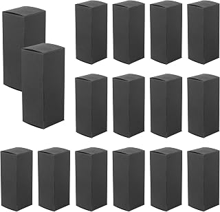 Framendino, 50 Pack Black Kraft Paper Lipstick Boxes Rectangle Bottle Reusable Lip Balm Packaging Cases Gift Wrapping Box for DIY (3.54x1.41x1.41)