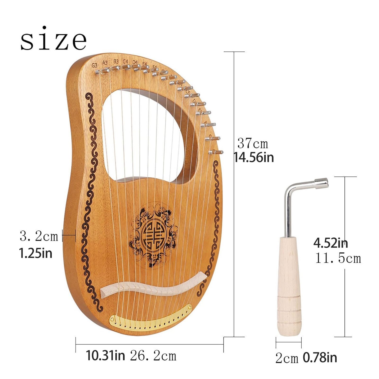 Harfe Mit Mischpult Lyre Harp 16 Metallsaiten Geeignet Für Erwachsene Und Kinder Professionelles Streichinstrument Lye Harp