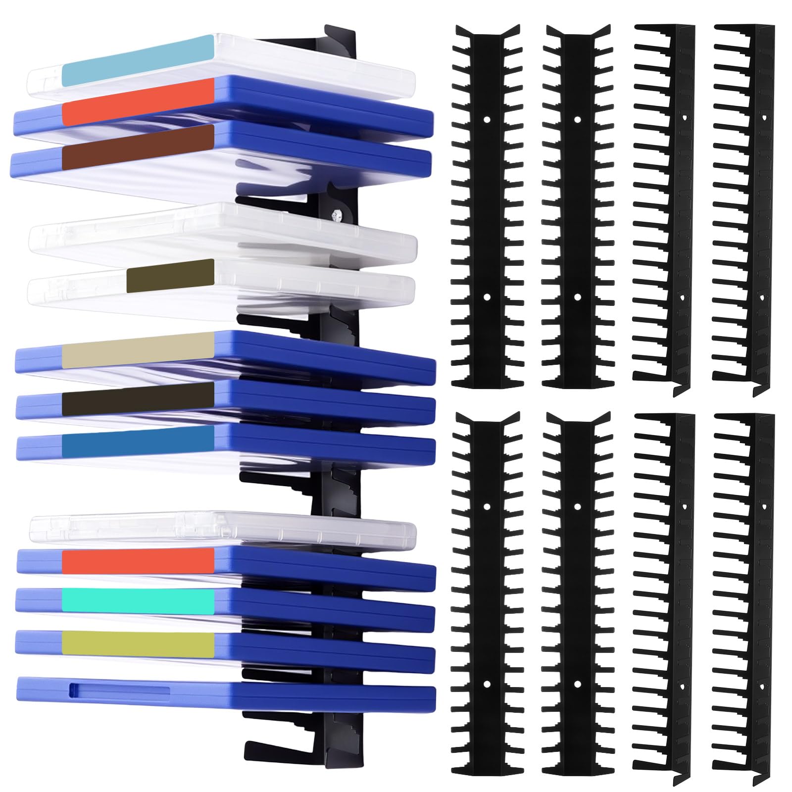 Custodia per videogiochi, in metallo resistente, supporto da parete, compatibile con DVD, organizer per videogiochi, accessori per videogiochi, contiene fino a 144 pezzi