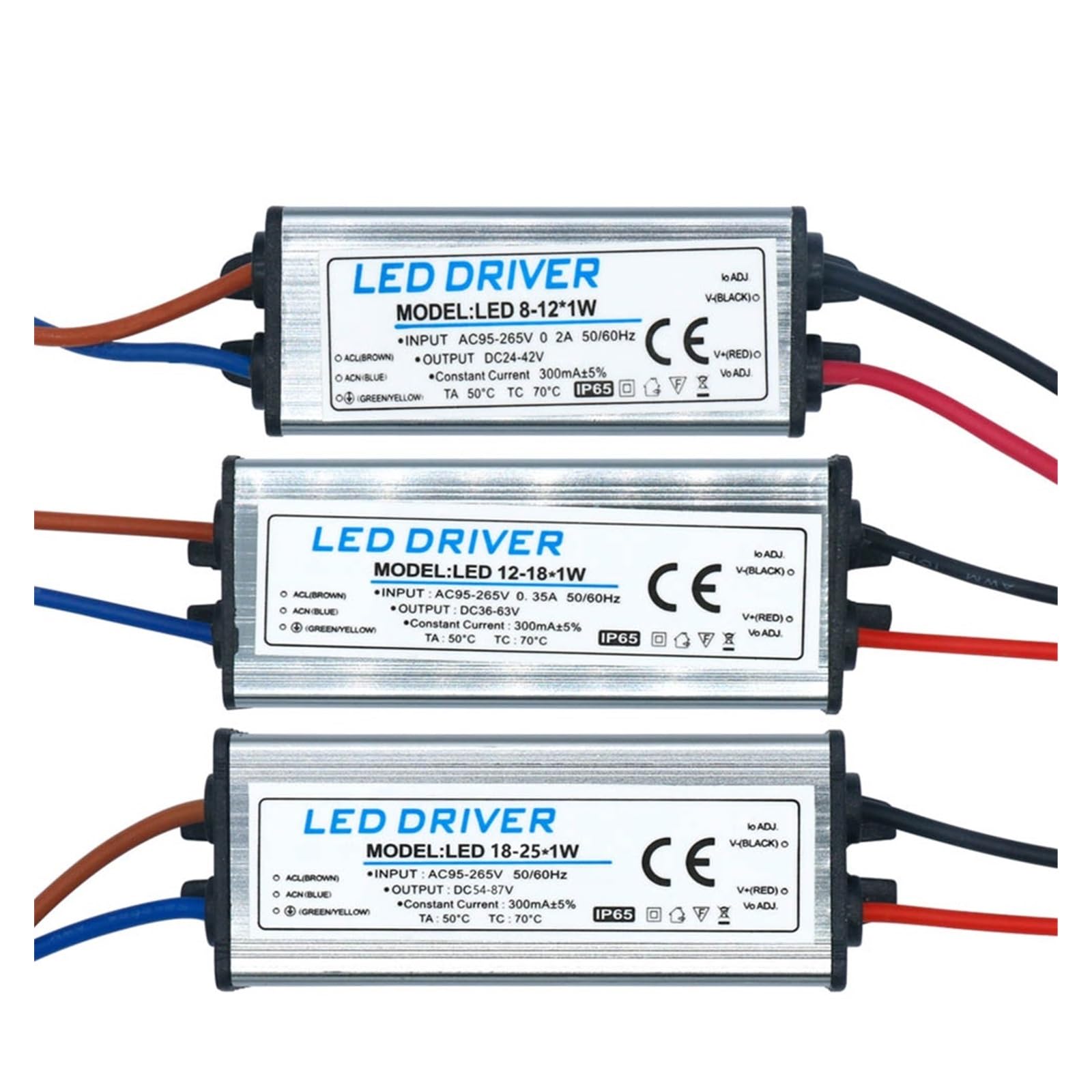 10pcs LED Driver AC DC Lighting 300mA Power Supply IP65 Outdoor 12 24 Volt Power Supply Driver for LEDs (8-12W DC24-42V)
