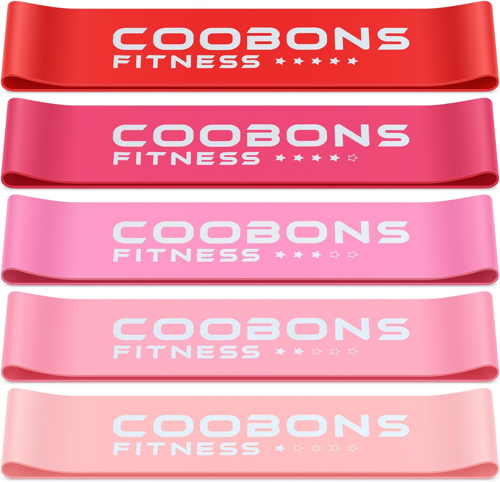 Resistance Bands for Working Out, Women & Men Exercise Bands Set, with Carry Bag, Instruction Guide, for Whole-Body Fitness, Booty, Leg, Arm, Stretching, Physical Therapy, Strength Training - Set of 5