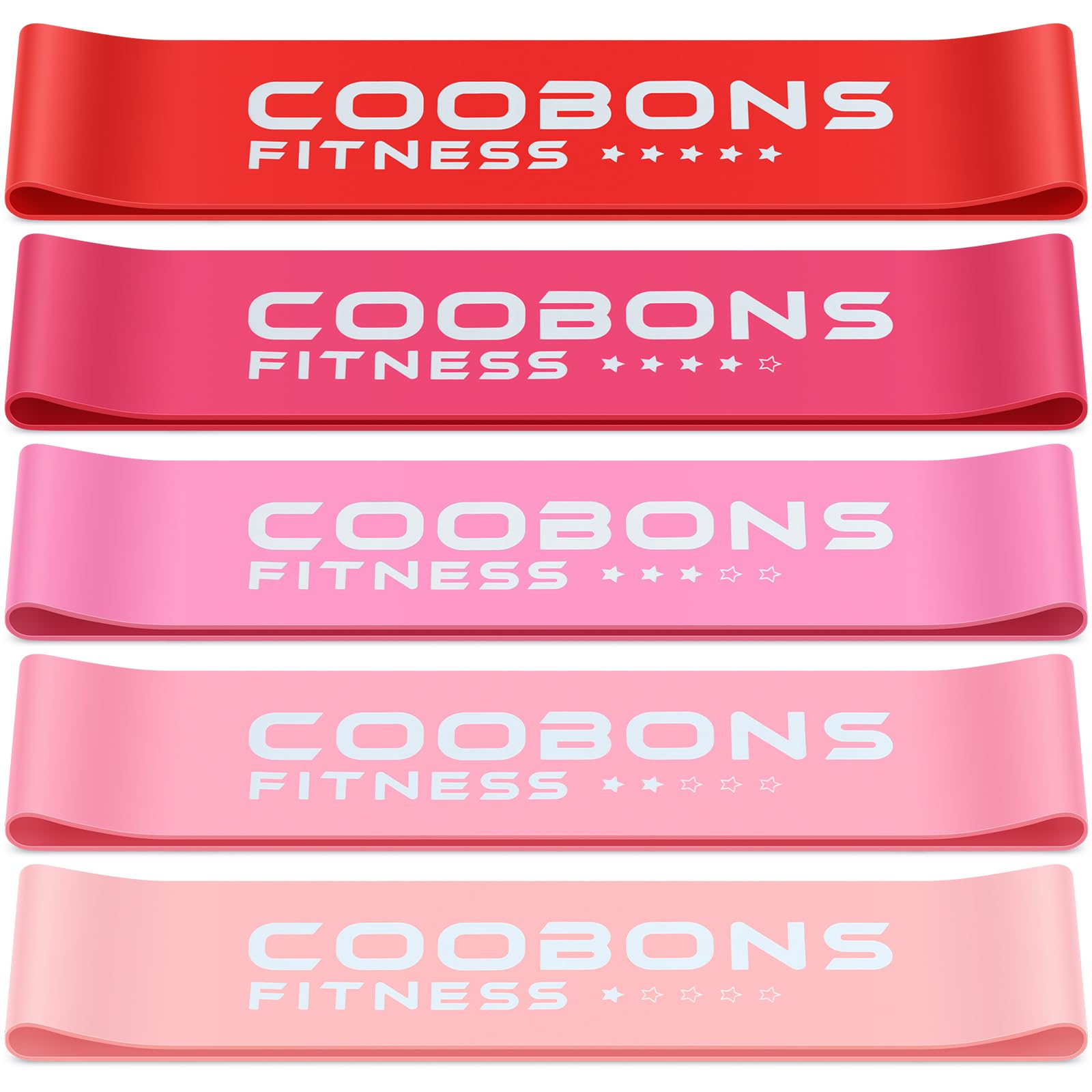 Resistance Bands for Working Out, Women & Men Exercise Bands Set, with Carry Bag, Instruction Guide, for Whole-Body Fitness, Booty, Leg, Arm, Stretching, Physical Therapy, Strength Training - Set of 5