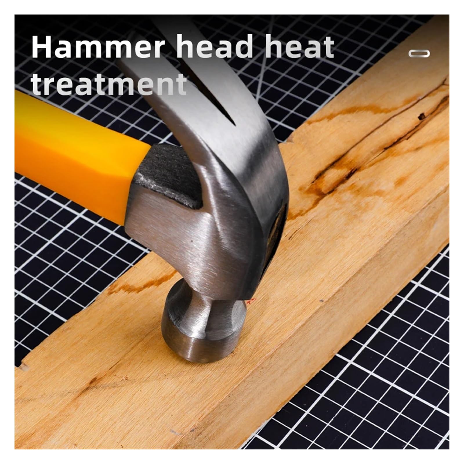 Martillo de garra con mango de fibra, herramientas for trabajar la madera, martillo de acero, cabeza de martillo, herramientas manuales multifunción for reparación del hogar