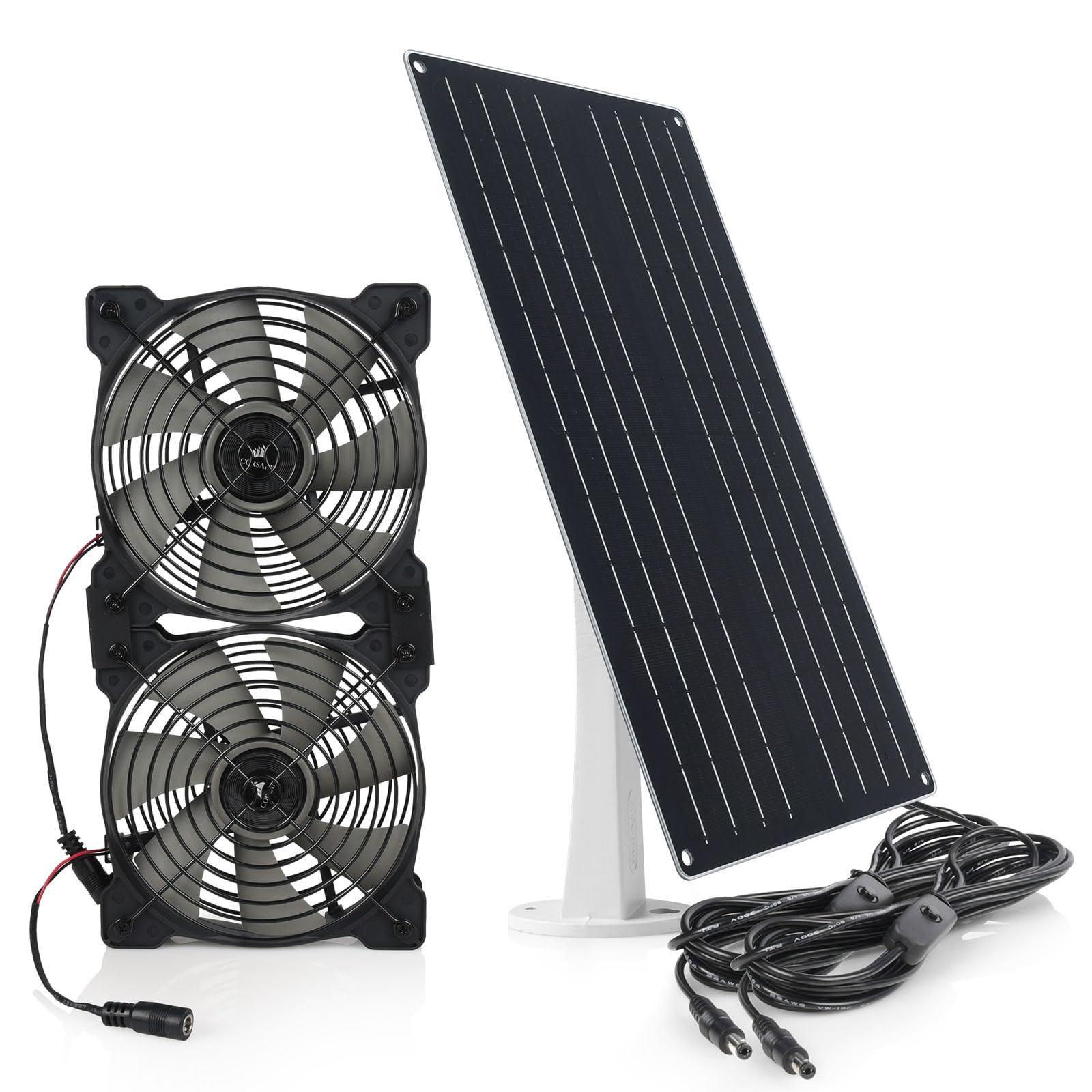 Ventilateur solaire pour serre et abri de jardin avec câbles de 4m