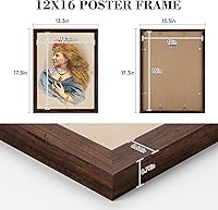 Vista 49 de Dark Brown 12x18 Frame Set of 3 - Rustic Woodgrain 12 x 18 Poster Frame with Plexiglass for Wall Gallery Display, 12x18 Picture Frame for Puzzles