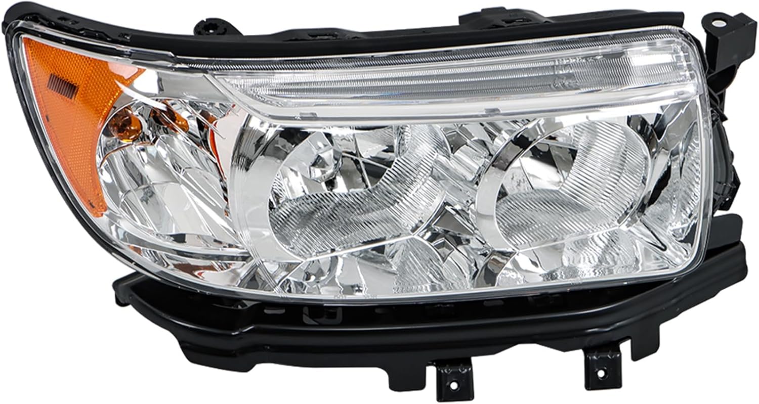 Headlights Assembly Replacement for Subaru Forester 2006-2008 Chrome Housing Reflector Headlamp Passenger Side 84001SA461