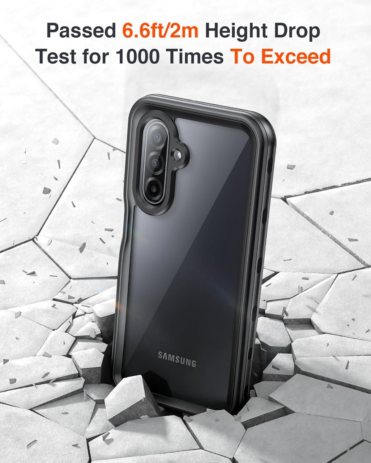 Lanhiem for Samsung Galaxy A17 5G Phone Case, IP68 Waterproof Dustproof, Built-in Screen Protector, Rugged Full Body Shockproof Protective Cover for Samsung A17 5G / 4G 6.7", Black/Clear