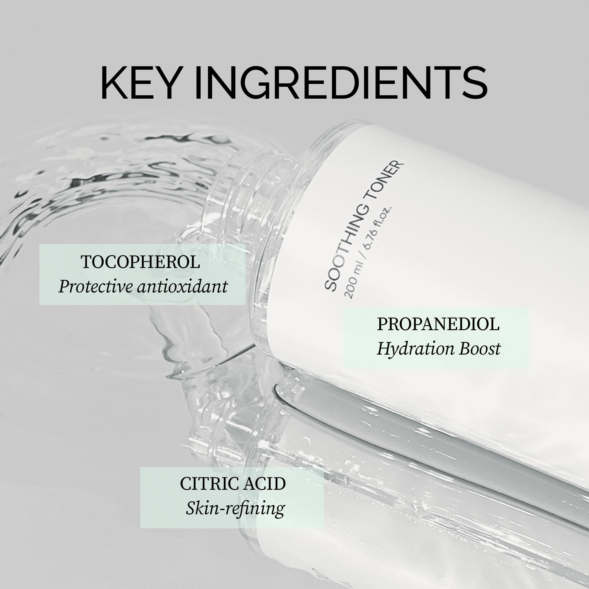 Beruhigendes Toner mit sanftem AHA, feuchtigkeitsspendendes koreanisches Hautpflege-Toner für empfindliche Haut, mildes tägliches Gesichtswasser, leichte K-Beauty Hautpflege, saubere