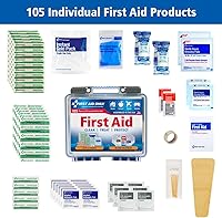 Vista 3 de First Aid Only 91249 On-The-Go All-Purpose Emergency First Aid Kit for Car, Travel, Home and Business, 105 Pieces
