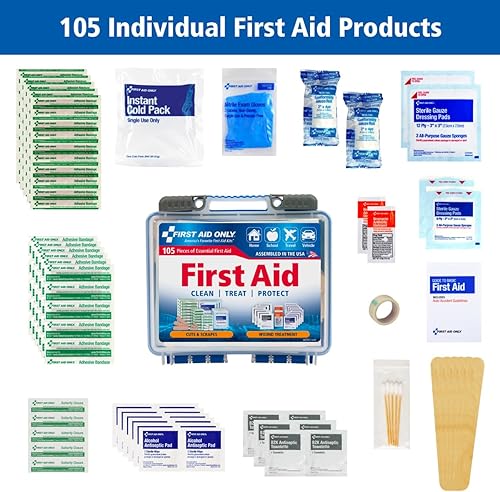 Miniatura 3 de First Aid Only 91249 On-The-Go All-Purpose Emergency First Aid Kit for Car, Travel, Home and Business, 105 Pieces