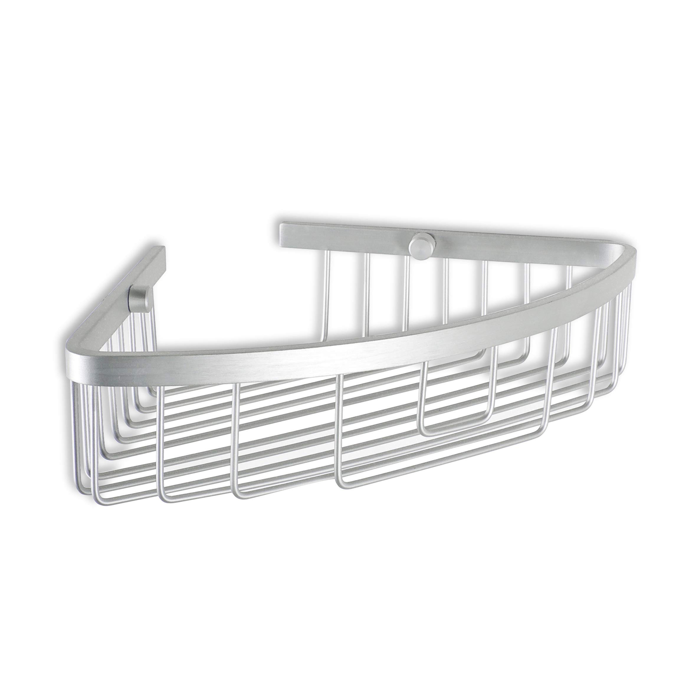 TATAY Hoekplank voor Douche van Messing | Inclusief Schroeven | Draagt 5 kg | Compatibel met Systeem Zonder Boren (Quick Fix) | Vochtbestendig | Modern | Snel Draineerbaar | 20x13,5x20 cm – Model Krom