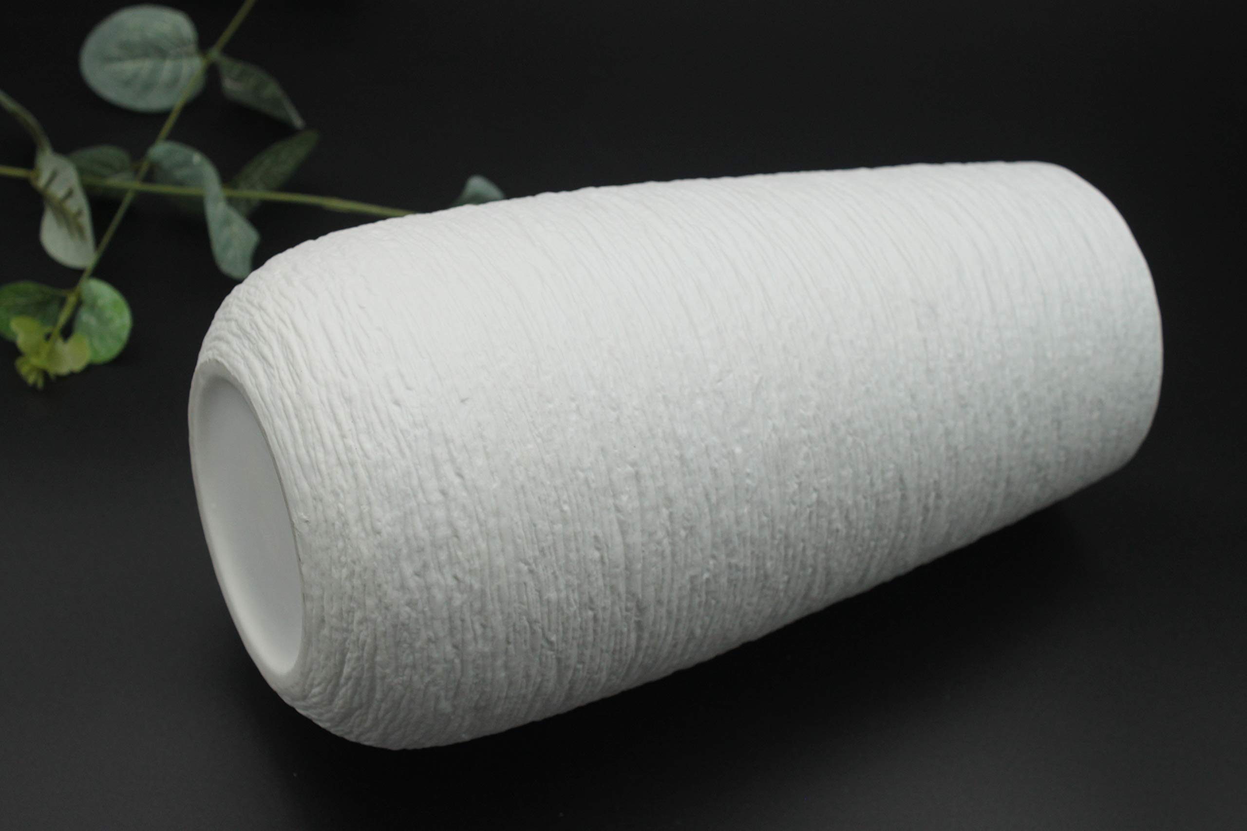 Jarrón de cerámica blanca de 10 pulgadas para flores, texturizado moderno, floral grande, minimalista, decoración del hogar de flores de porcelana, elegante soporte para ramo, patrón geométrico 8